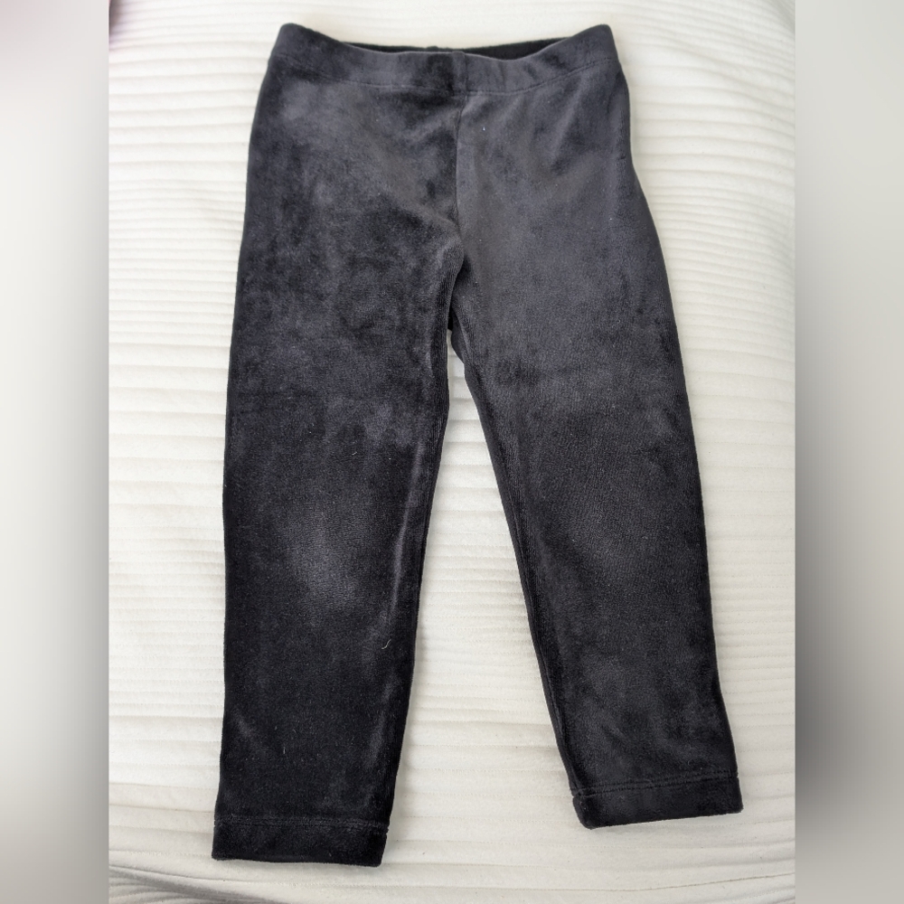 Tea Collection Black Velour Leggings 2-3 Y